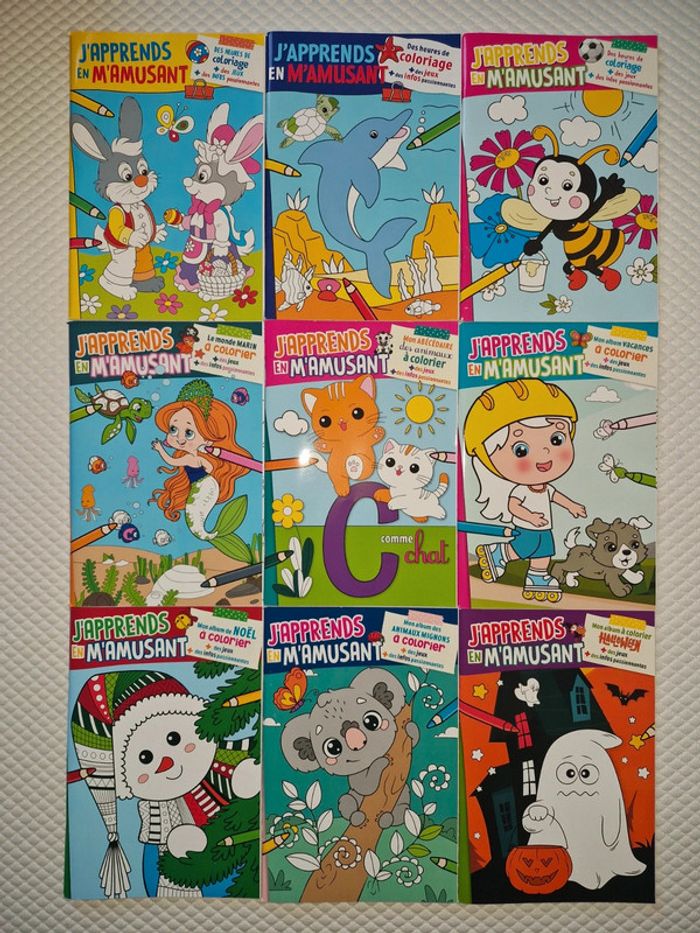 9 livres de jeux et coloriage