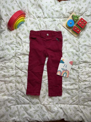 pantalon natalys couleurs prune 24 mois taille réglable