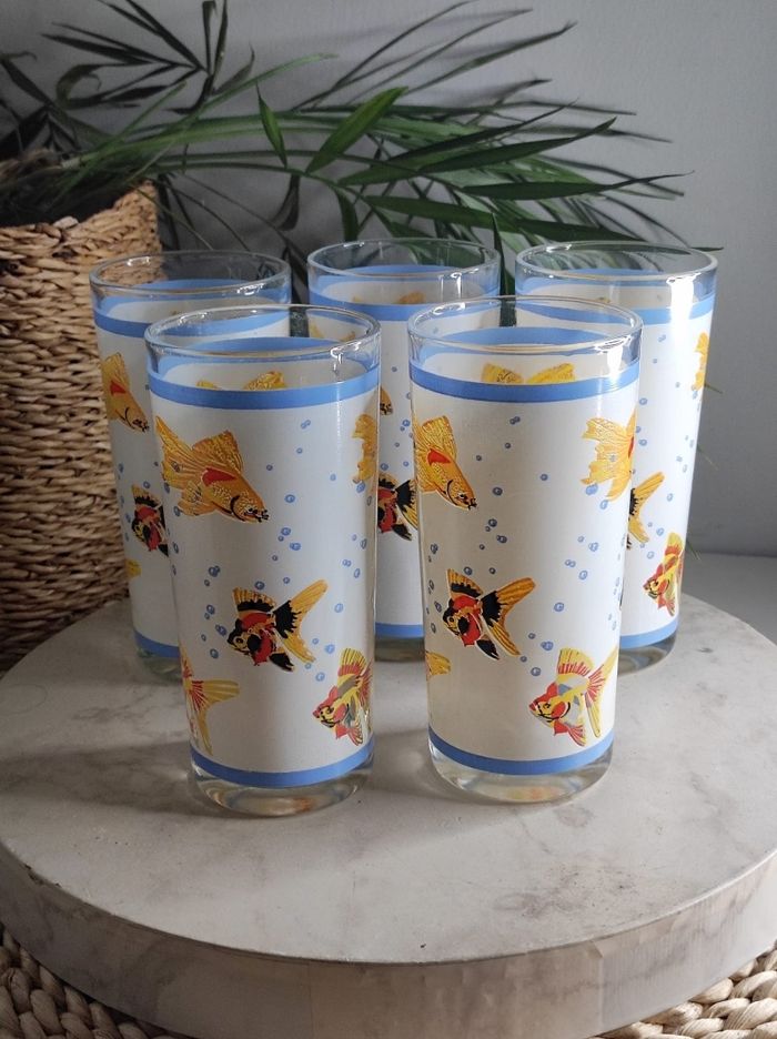 Verres déco poissons