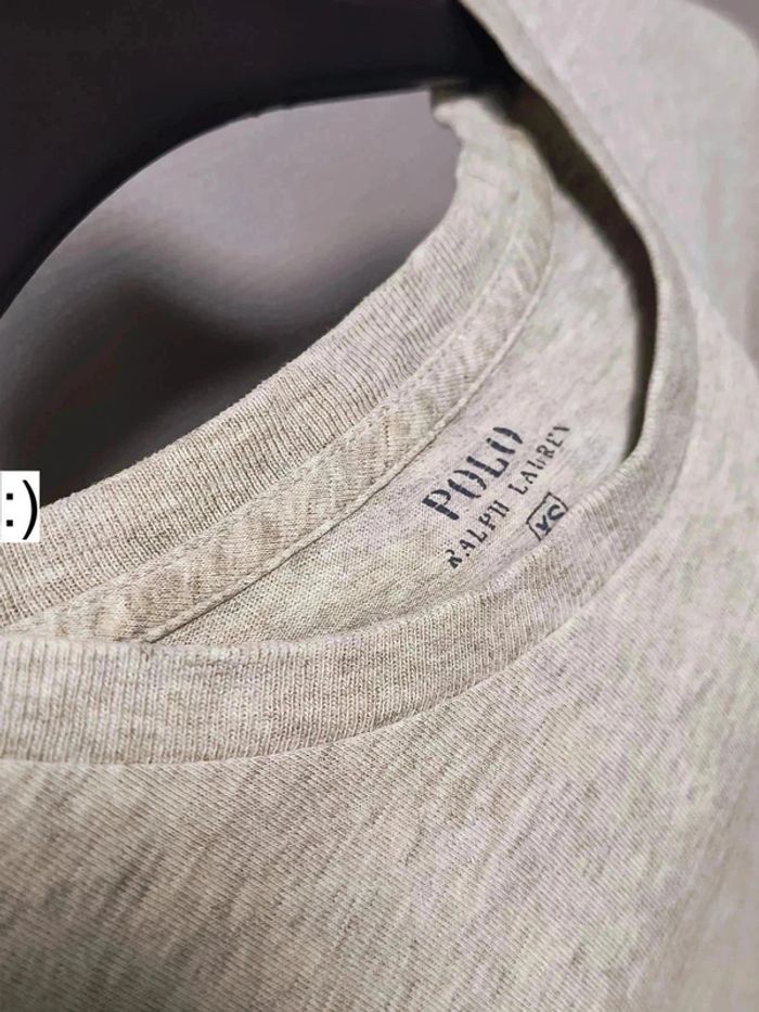 T-shirt vintage Polo Ralph Lauren gris chiné logo brodé – XS (style Y2K, casual chic) - photo numéro 6