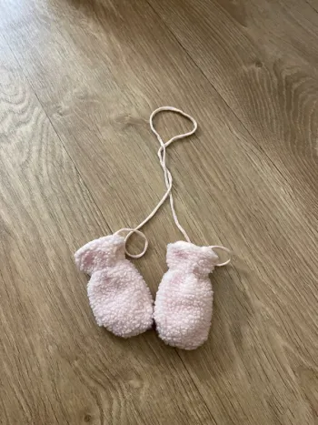 Moufles rose bébé 3-12 mois