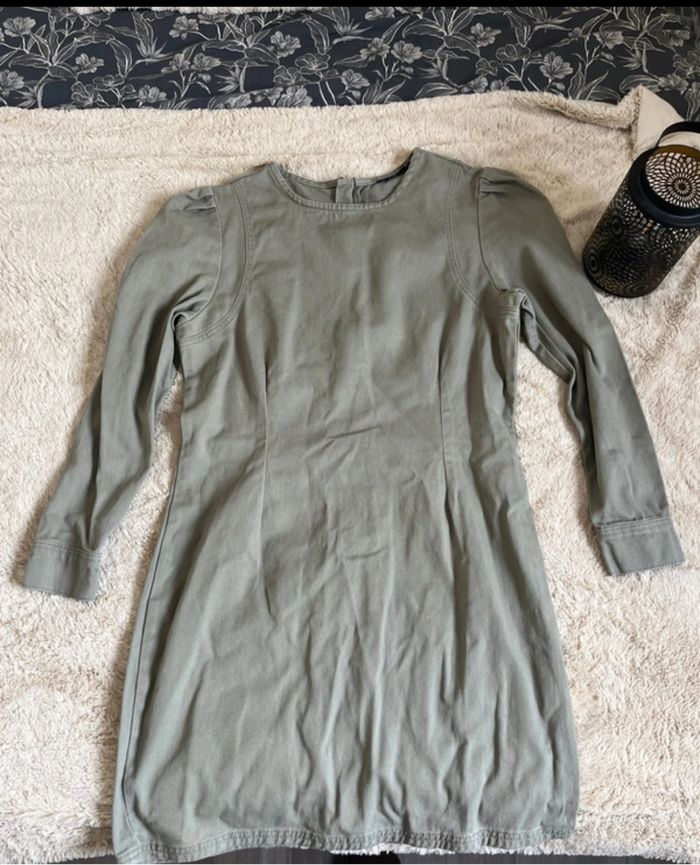 Robe en jean kaki taille 42 zip dans le dos - photo numéro 4