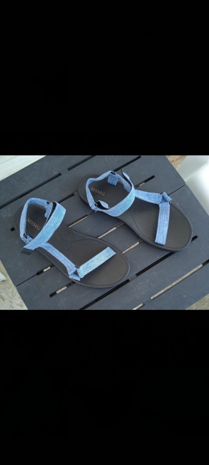 Jolies sandales en jean couleur bleu s - photo numéro 4
