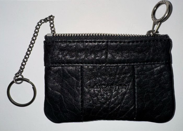 Porte monnaie noir et argenté Lancaster en cuir avec anneau - photo numéro 4