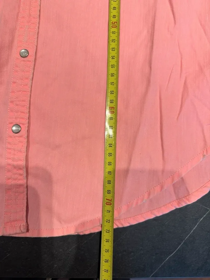 Chemise Hollister rose corail L – casual chic 100% coton - photo numéro 9