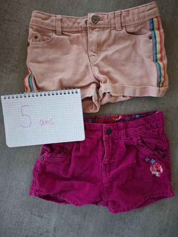 Lot de 2 shorts fille été