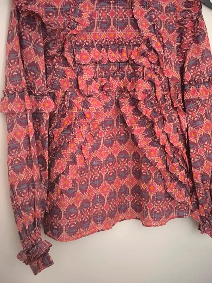 Blouse Sezane a volants imprimé 34 - photo numéro 3