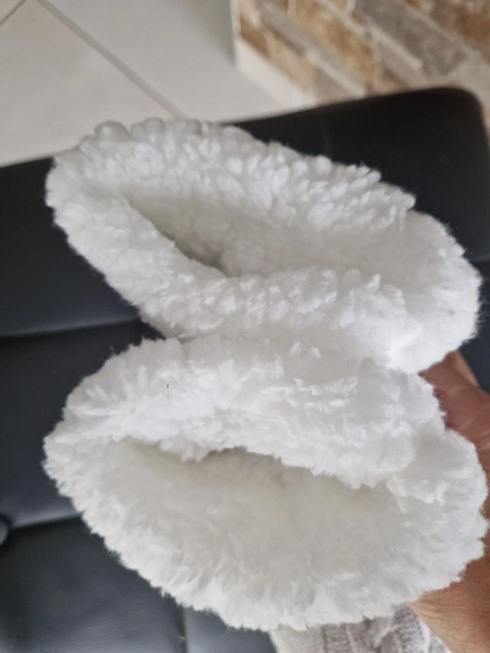 1 paire chaussette pantoufle gris blanc neuf  taille unique - photo numéro 6