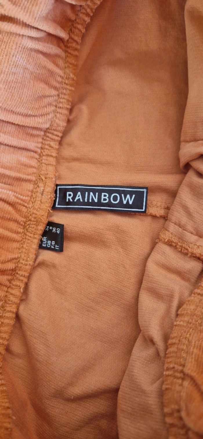 Pantalon vintage femme orange, genre velours - photo numéro 4