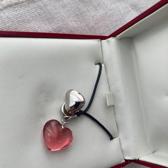 Collier pendentif cœur de baccarat cristal rose bijoux élégants accessoires D570