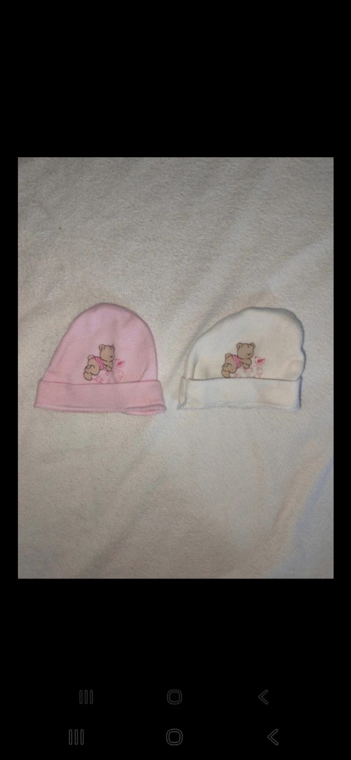 Lot de 2 bonnets naissance