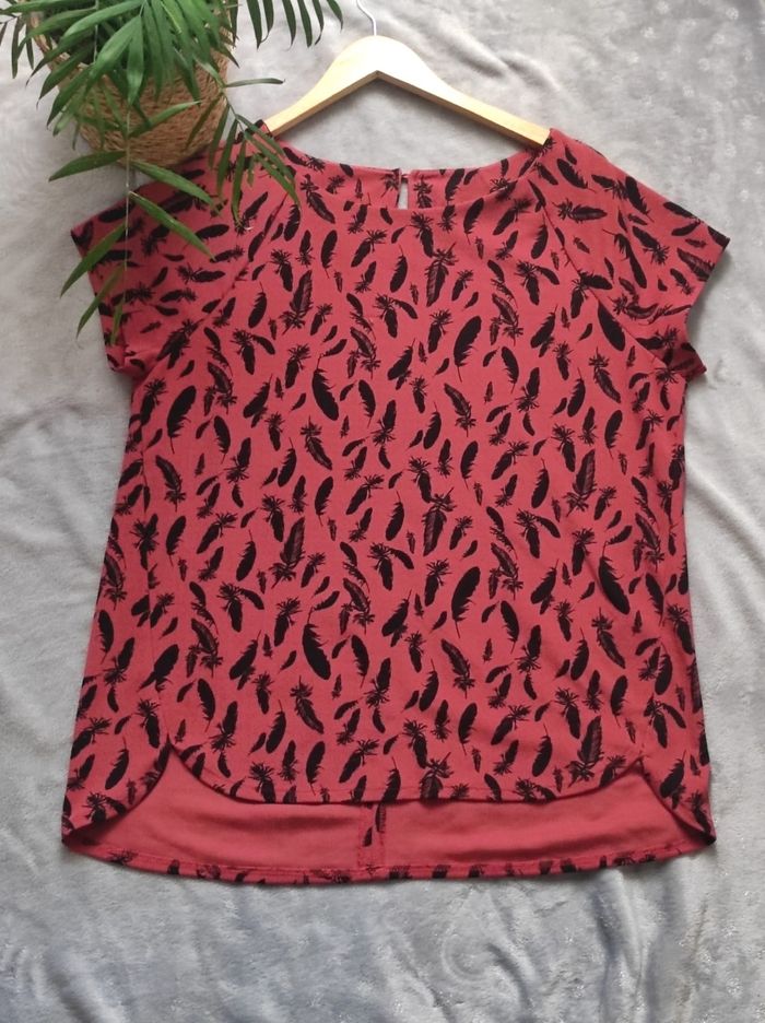 Blouse imprimée plume taille unique - photo numéro 2