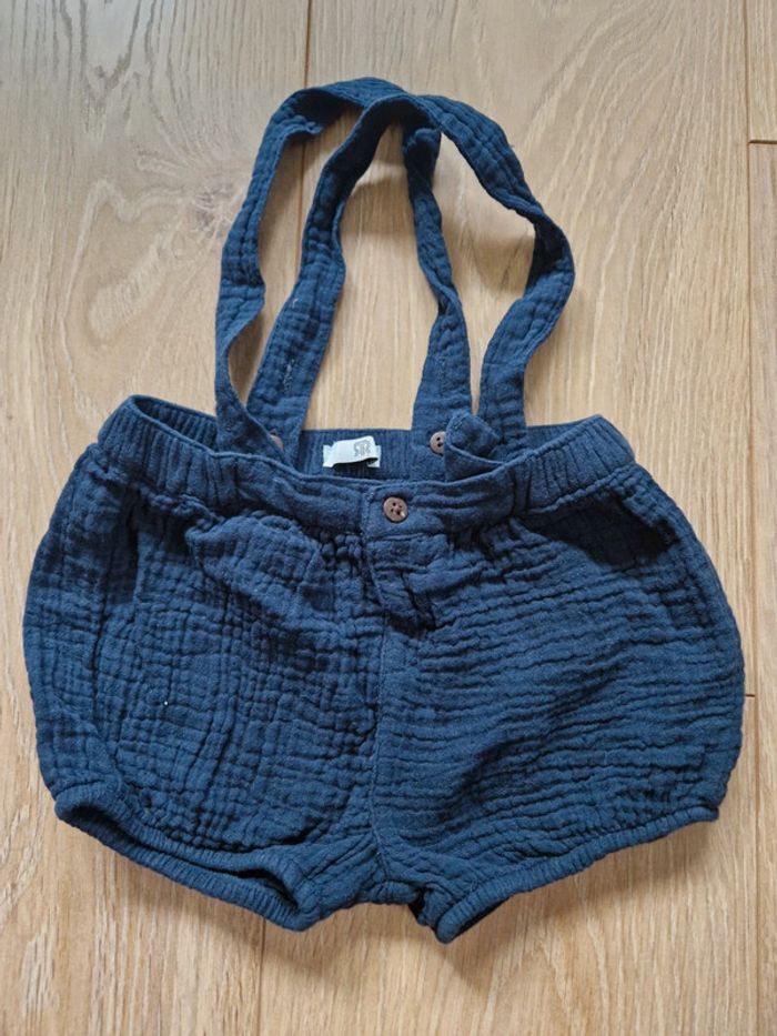 Short La redoute bleu marine bretelles 67 cm