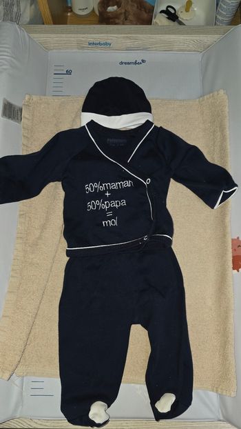 Ensemble bleu marine 0-4 mois 