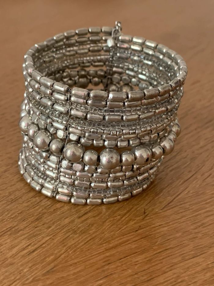 Bracelet multi-rangs argenté
