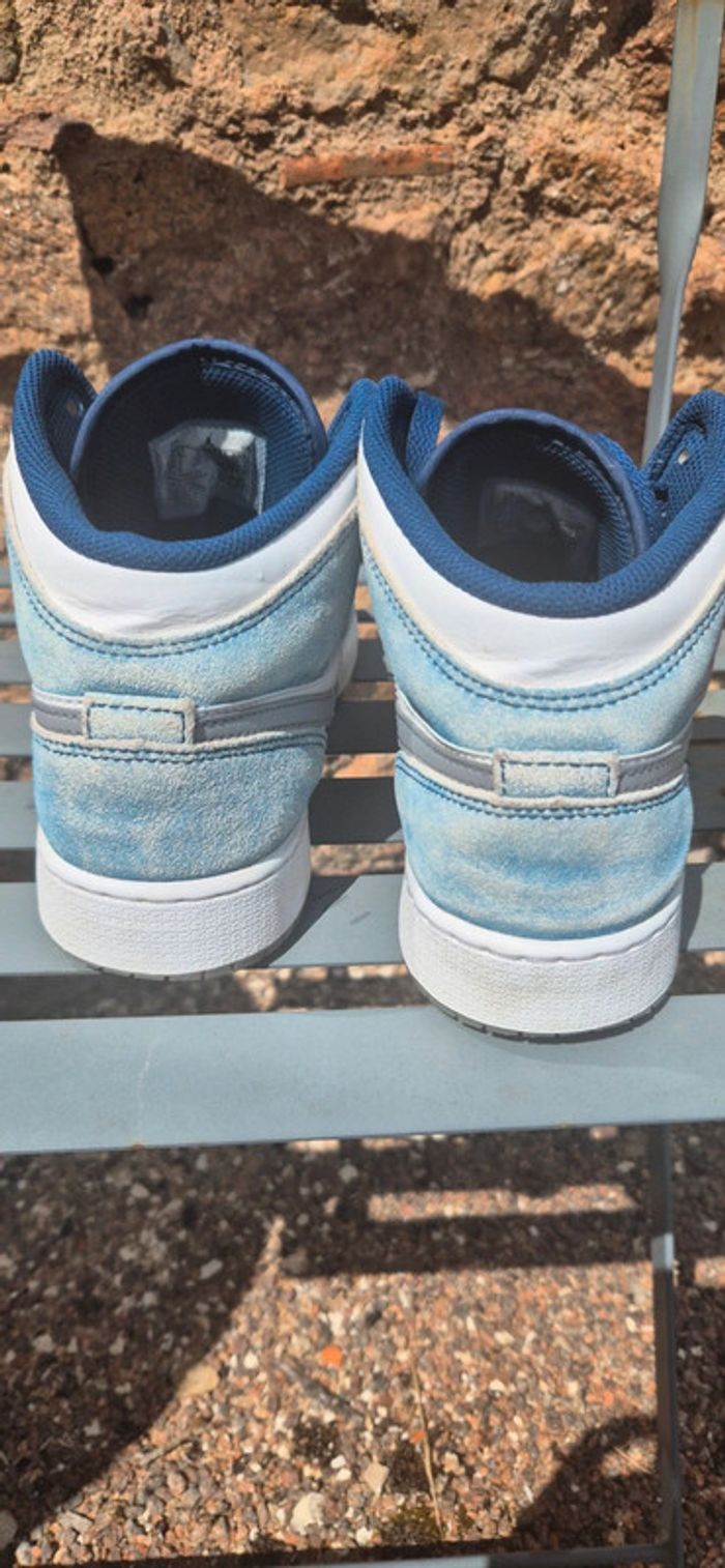 Sneakers montantes 1 Mid French Blue Fire Red Jordan - photo numéro 2