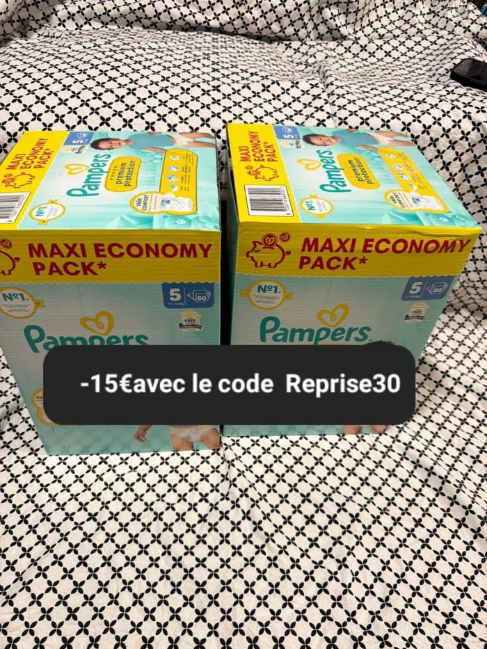 Deux carton couche economy pampers taille 5 preuim