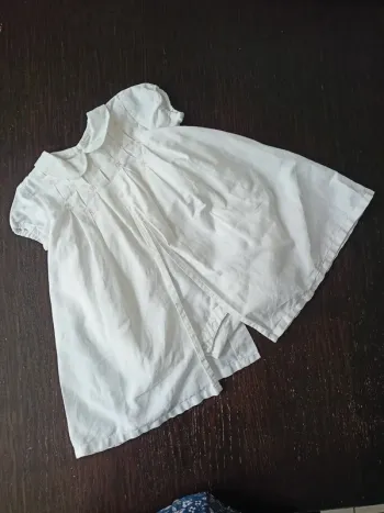 Robe lin coton blanc Colin & Colline 9/12 mois
