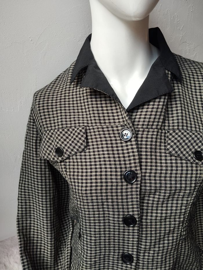 Chemise courte stylé écolière gros boutons noirs - photo numéro 2