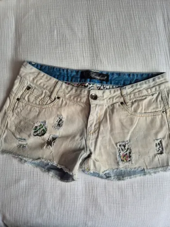 Short en jean avec empiècement tissu Coolcat taille L