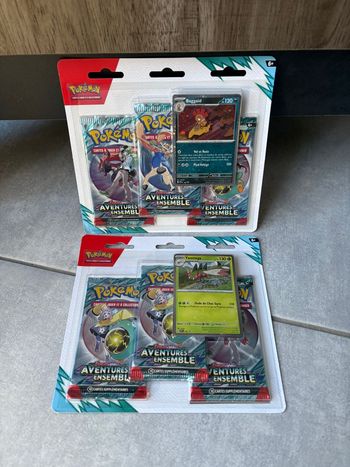 Carte Pokémon 2 Tripack Pokémon EV9 Yanmega Baggaid – Aventures Ensemble écarlate et violet Scellé