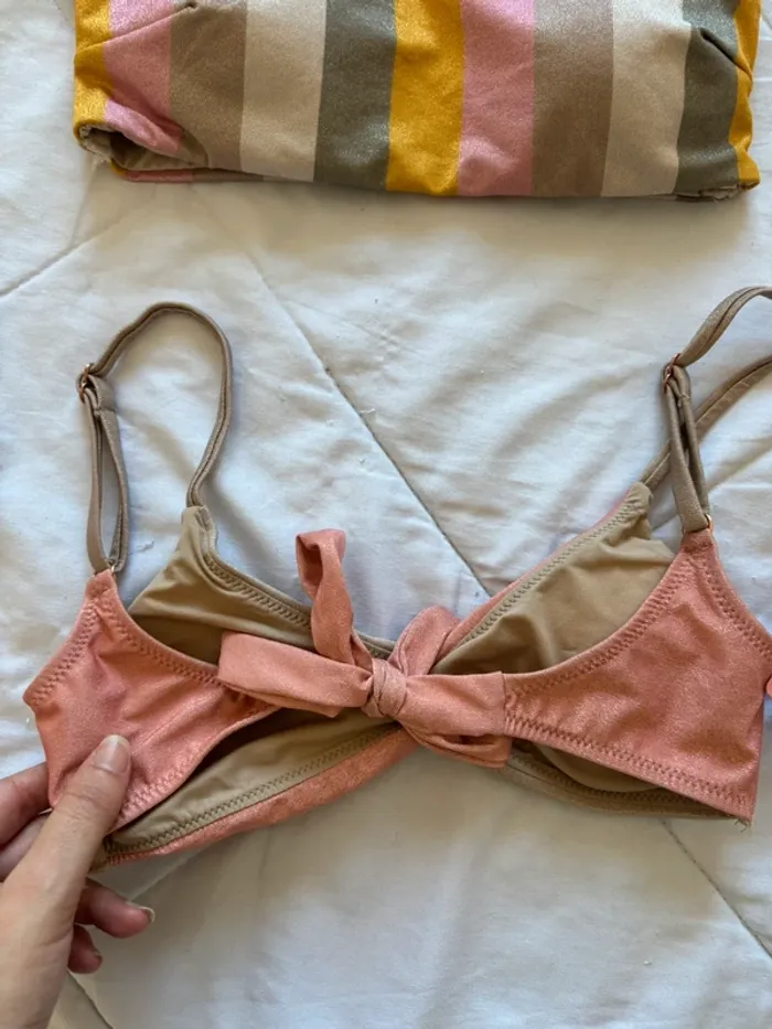 Lot 4 maillots de bain bikini haut et bas multicolore fluo pailleté fleurie Penti taille XS/34 neuf - photo numéro 13