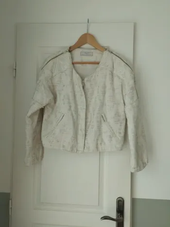 Veste crème à liserés argentés Zara M