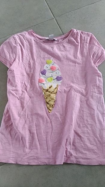 Tee shirt Primark rose bonbon imprimé