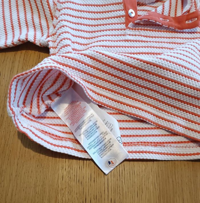 Pull en maille Sergent Major marinière orange chat 9 mois fille - photo numéro 8