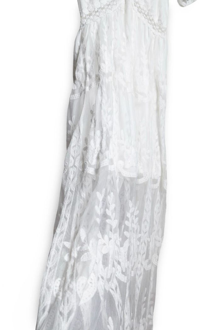Robe longue blanche dentelle et broderie anglaise bohème vibes Taille S - photo numéro 5