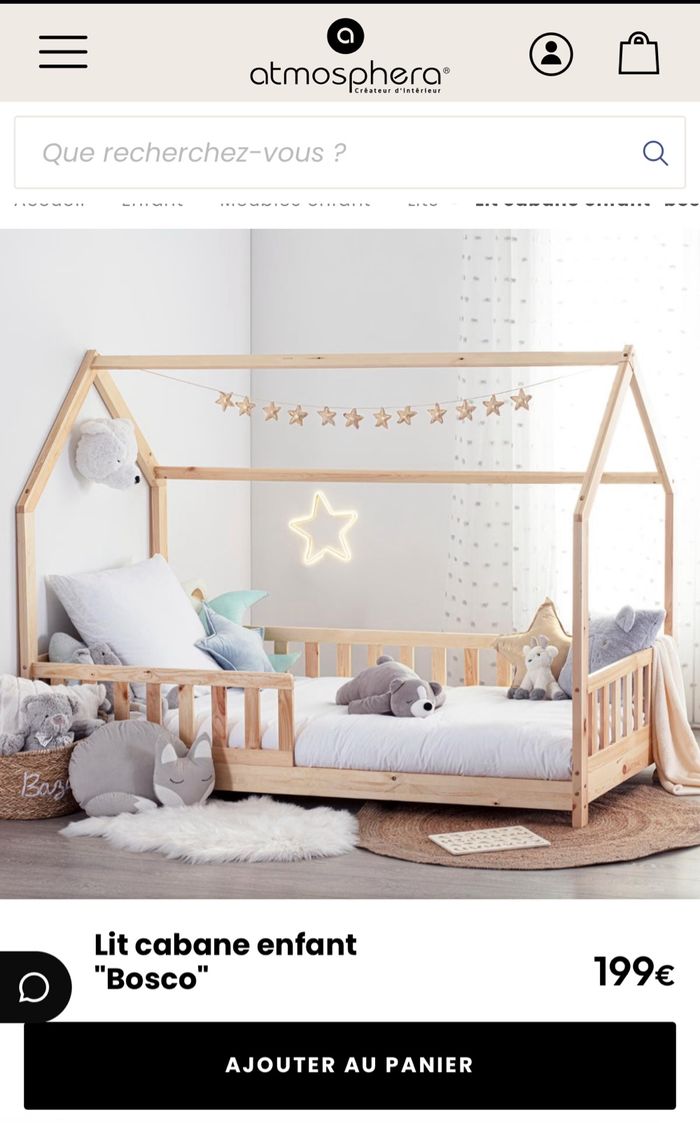 Lit cabane 90/190