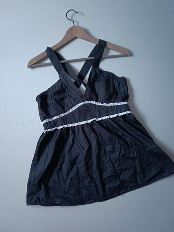 Top bretelles noir et blanc 38