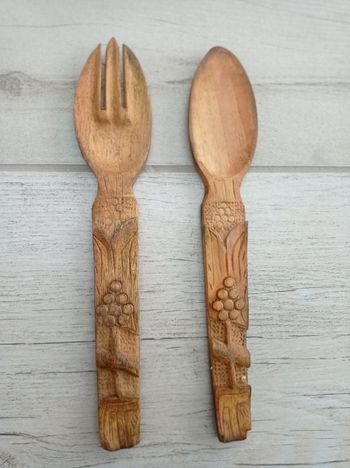 Couverts à salade en bois - Fabrication artisanale