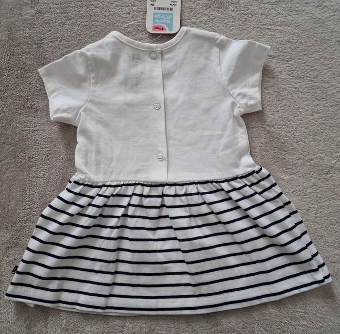 Robe blanche cœur marine Sucre d'Orge 3M (neuve 🏷) - photo numéro 3
