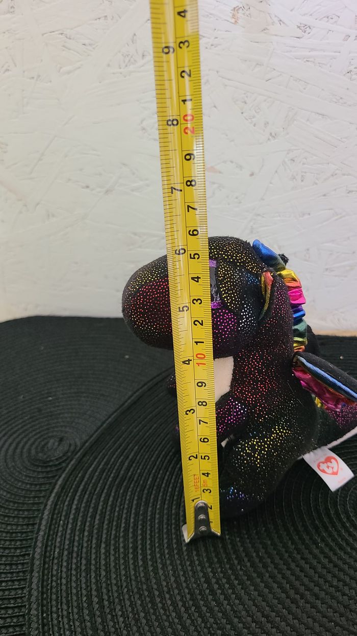 doudou Ty Beanie Boo's Dragon Noir arc-en-ciel Anora - photo numéro 2