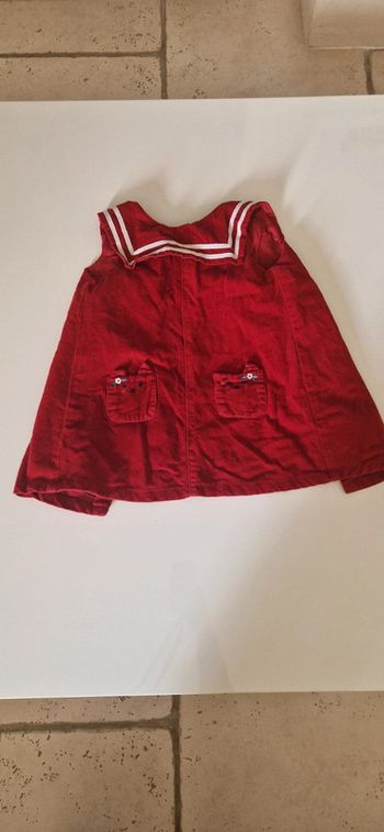 Robe velours col rectangle carre sergent major 36 mois 92 cm