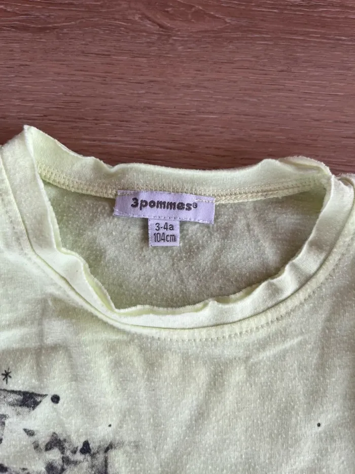 T shirt 3 pommes 3/4 ans - photo numéro 4