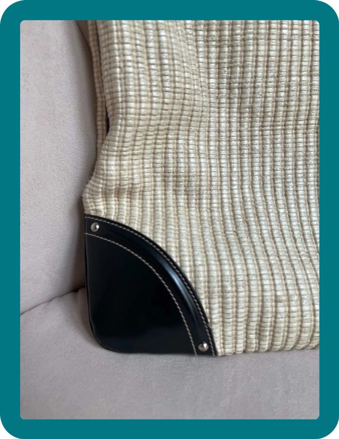 Sac à main cabas paille et cuir vintage - Anne Fontaine - photo numéro 5