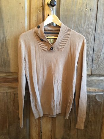 Pull manches longues homme marron camel Devred