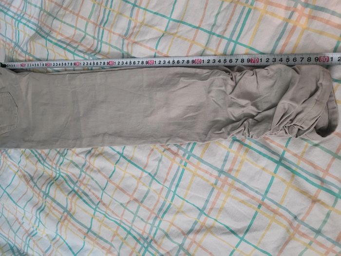 Pantalon beige, taille haute, bas plissé - photo numéro 15