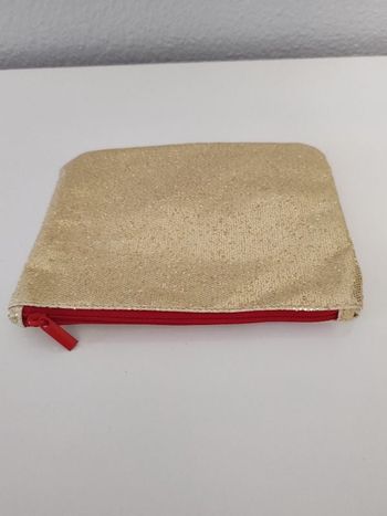 Trousse Maquillage/Pochette pailletée dorée