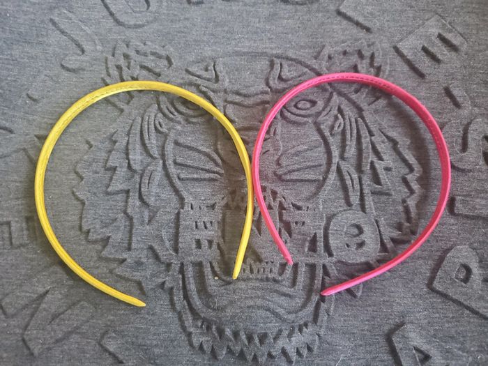 🌴 Lot de 2 serre tête jaune et rose - photo numéro 2