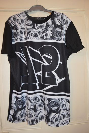 Tee shirt manches courtes Taille XL Noir/blanc