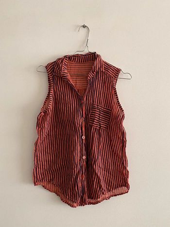 Chemise sans manches à rayures S