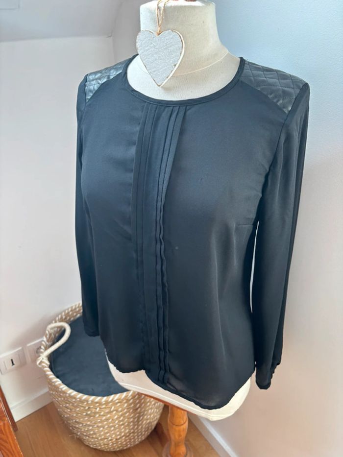 Blouse ML noire - Camaïeu - T36 - photo numéro 4