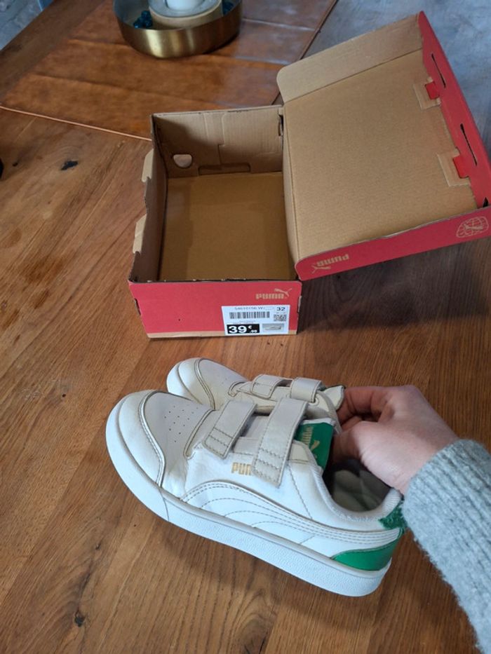 Basket puma taille 32 blanc et vert fille ou garçon mixte - photo numéro 14