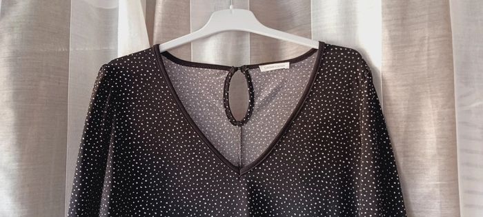 Robe femme noire à petits pois blanc Cache Cache taille M - photo numéro 3