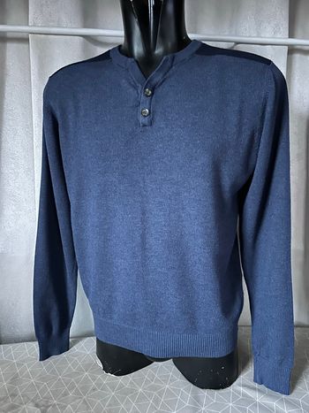 Pull fin bleu coudières marine XL Kensington Dockside