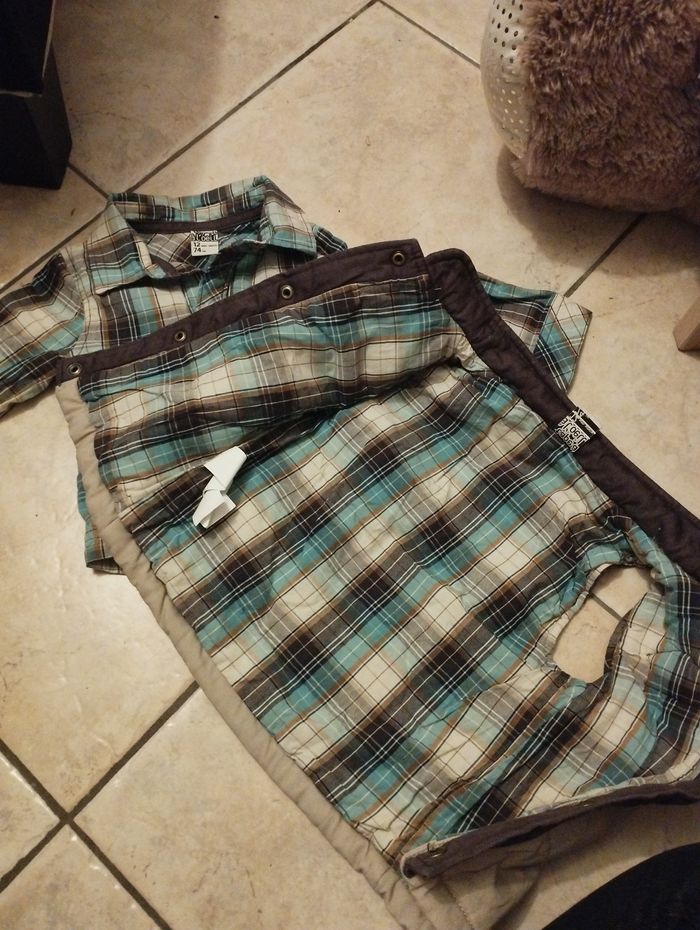 Chemise à carreaux plus sa veste manches longues tape à l'oeil 12 mois garçon - photo numéro 2