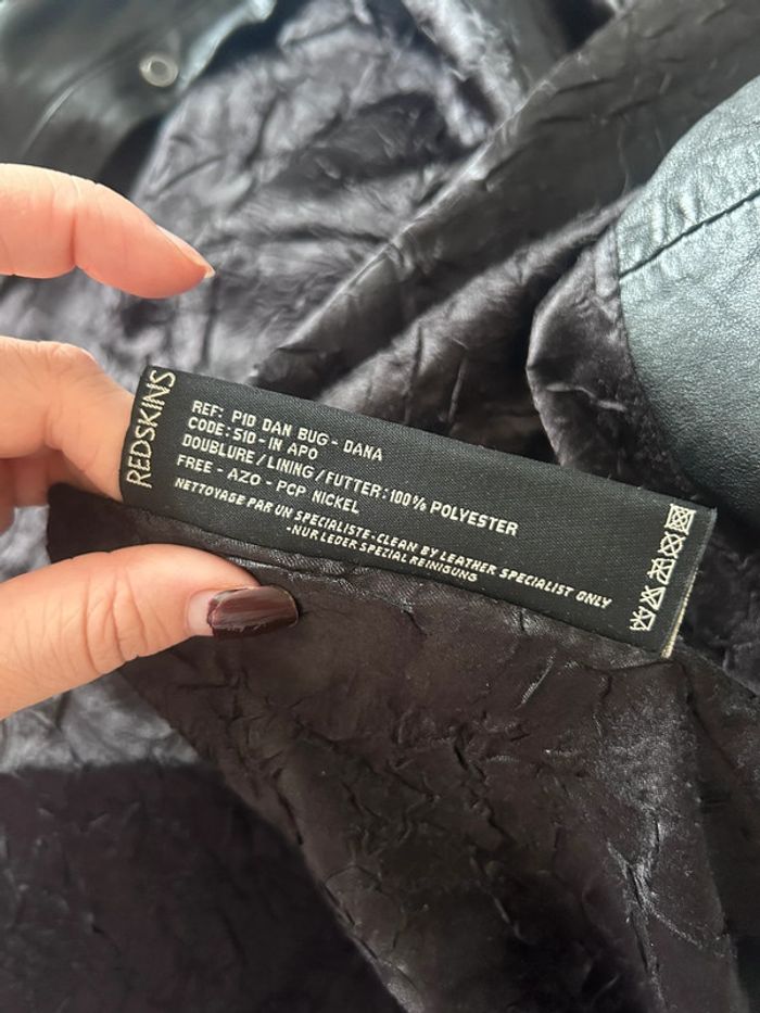 Veste en cuir de motard femme – Redskins Taille L | Cuir véritable | Très bon état - photo numéro 15